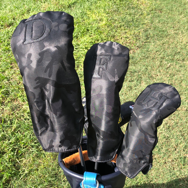 e9 golf Black Camo Nylon Golf Head Covers