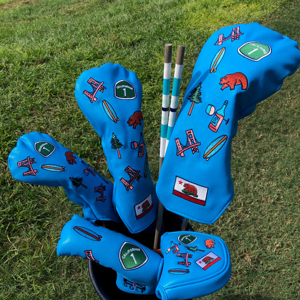 e9 golf "State of Mind" California Golf Head Cover - Driver, Fairway, Hybrid, Blade and Mallet