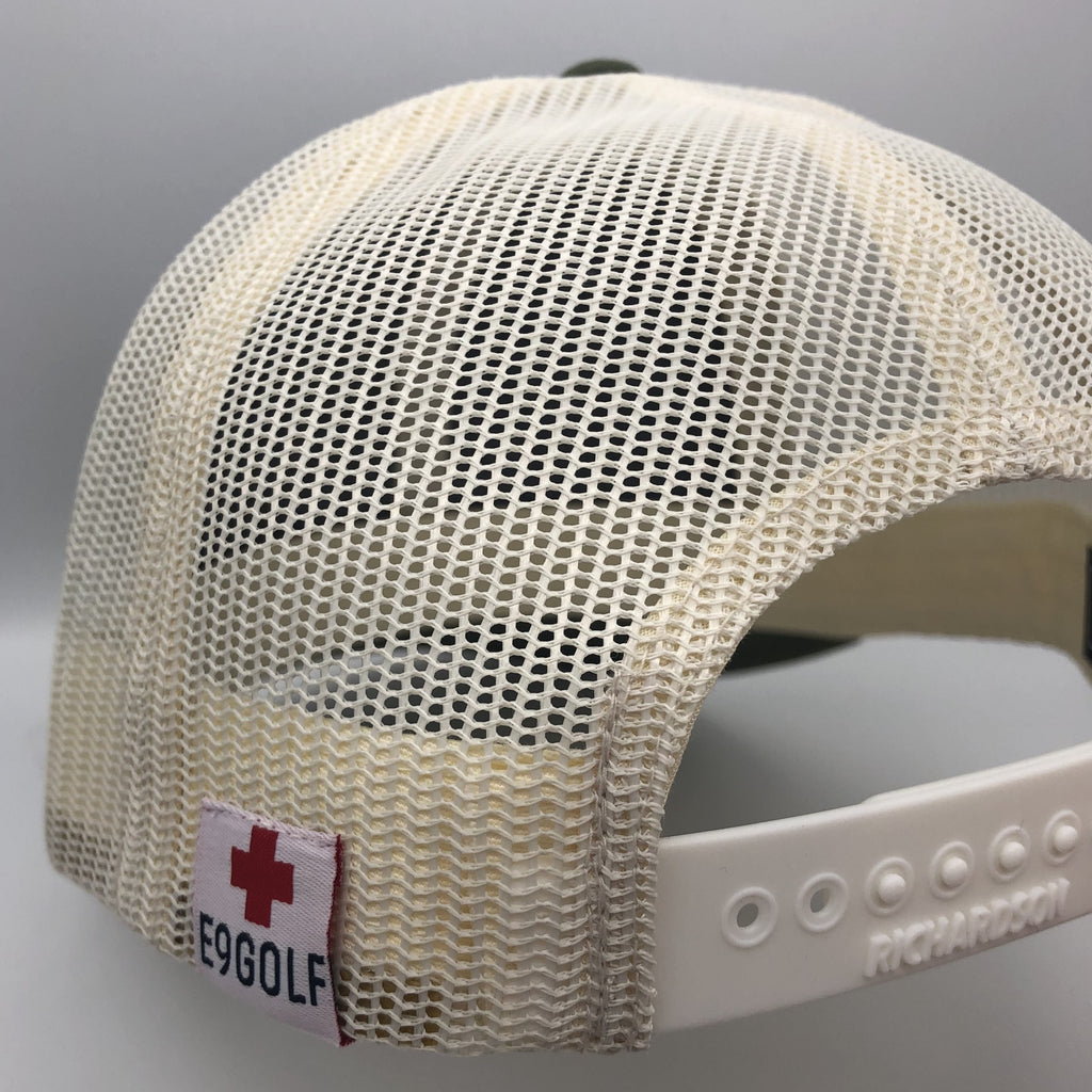 e9 golf "emergency 9" Trucker Patch Hat