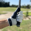 e9 golf x North Coast Golf Premium Leather Tour Golf Glove - White/Navy, Camo, Navy/Orange