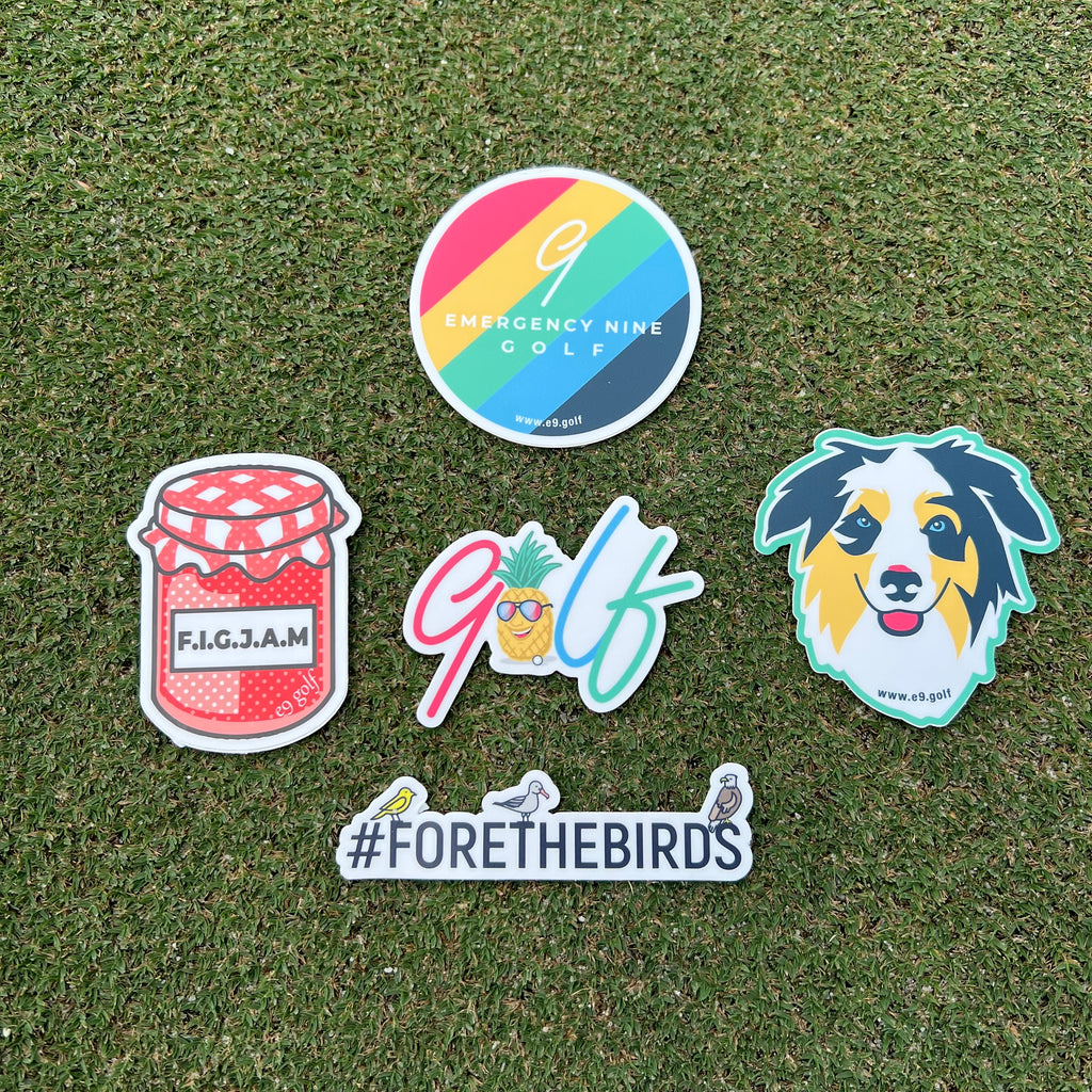 e9 golf Stickers - 4 pack