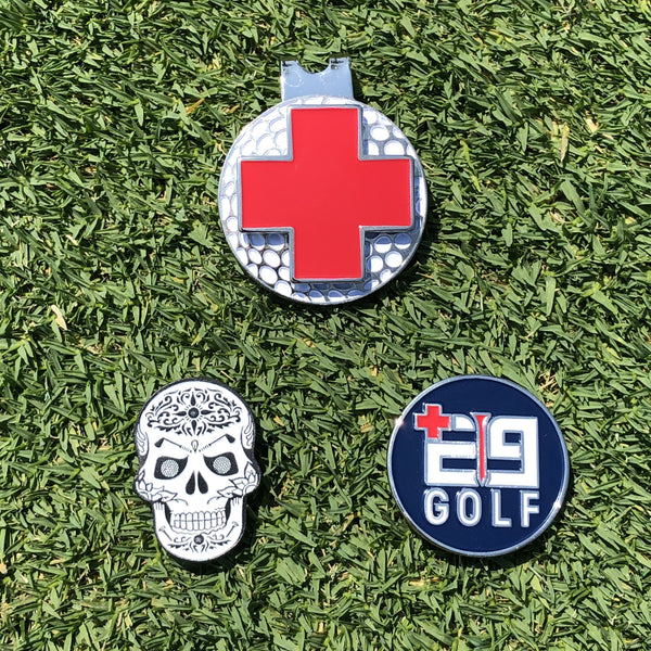 e9 golf Hat Clip with 3 Ball Markers
