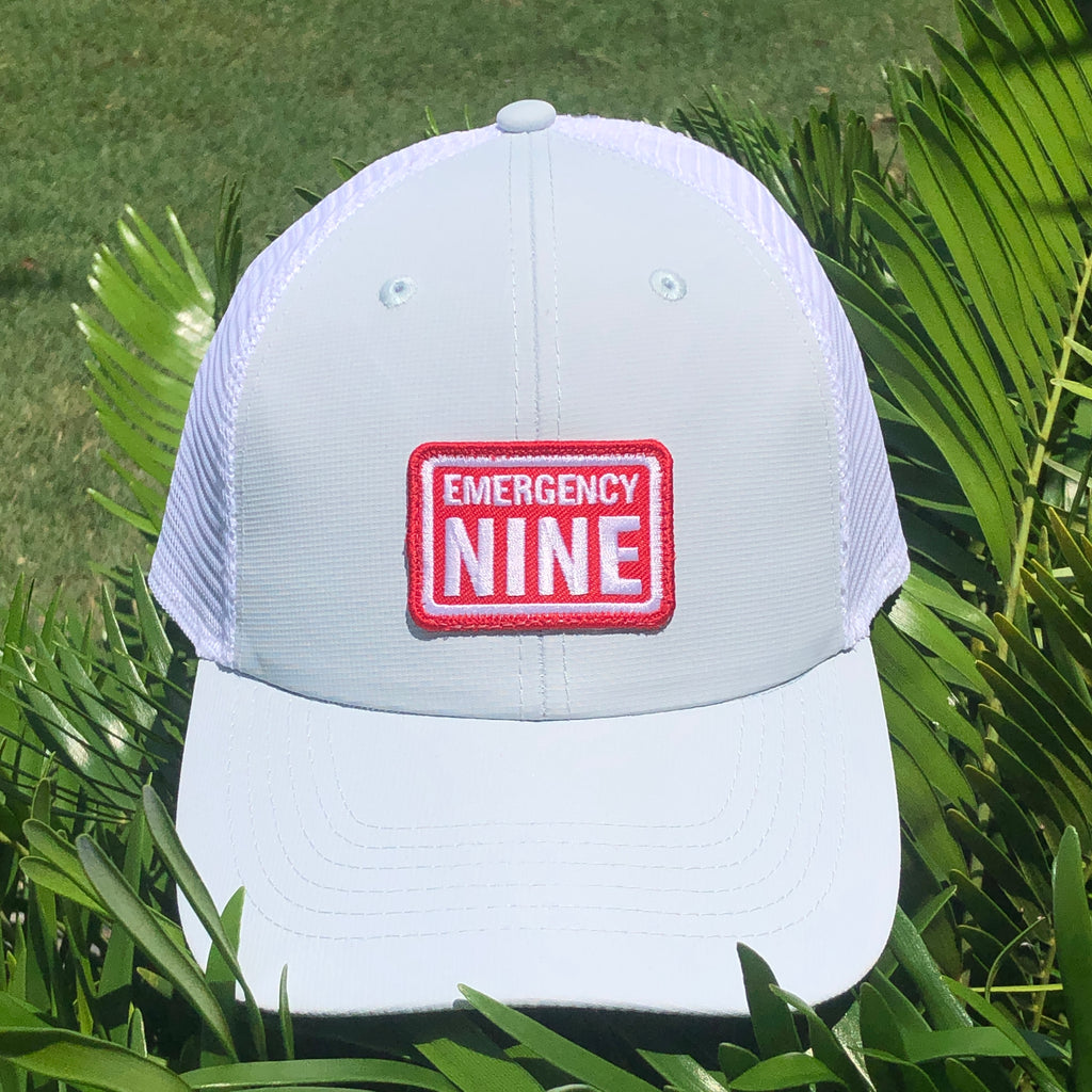 e9 golf Emergency Nine Imperial Patch Trucker Hat