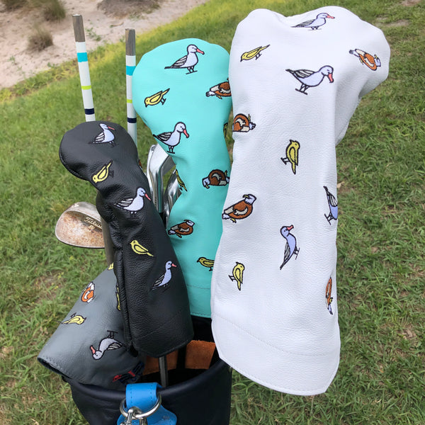 e9 golf x Winston Collection Genuine Leather Golf Head Covers - “Fore The Birds”