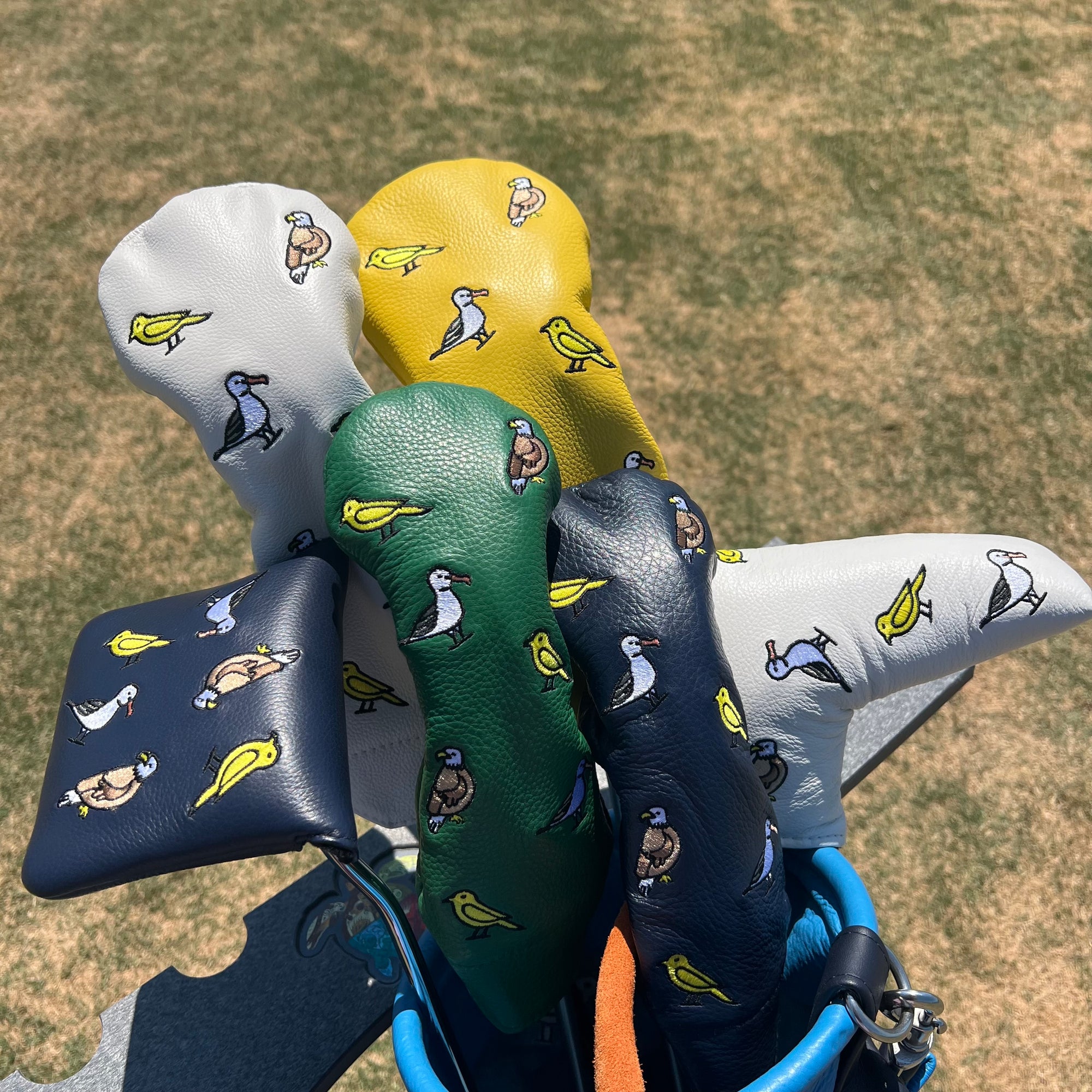 E9 Golf Luxe Leather Collection Golf Head Covers - “Fore The Birds ...