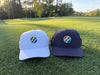e9 golf Stripe Patch Logo Mid Crown Performance Tech Hat by Pukka